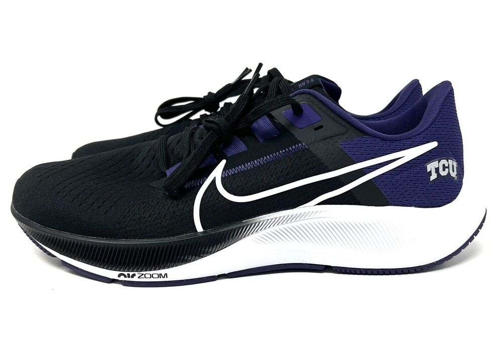 Nike TCU Horned Frogs Air Zoom Pegasus 38 Size 12 Running Shoe Blck DJ0855-001